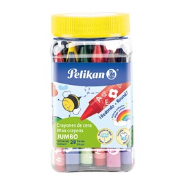 Pelikan 50700028 Crayones Jumbo Redondos Bote con 28 pzs, Multicolor