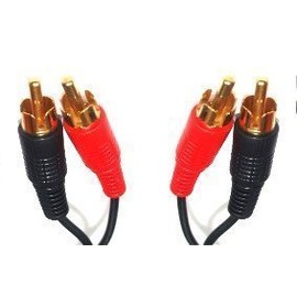 1m TWIN RCA Cable - Premium Quality (100% Copper Wire) ~ Phono ~ 24k Gold ~ Male to Male ~ Left & Right Audio ~ Stereo ~ 2RCA ~ 2xRCA