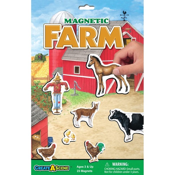PlayMonster Create-A-Scene — Farm — Magnetic Playset — Portable Mess-Free Magnet Activities — Creative Fun — For Ages 3+