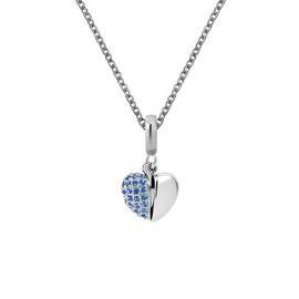 KunBead Jewelry Women Girls Blue I Love You Heart Mum Charm Dainty Necklace from Son Daughter
