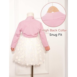SEAUR Girls' Ballet Cardigan Long Sleeves Shoulder Jacket Stylish Shrug Bolero Cardigan Kids Dance Open Front Cardigan, pink