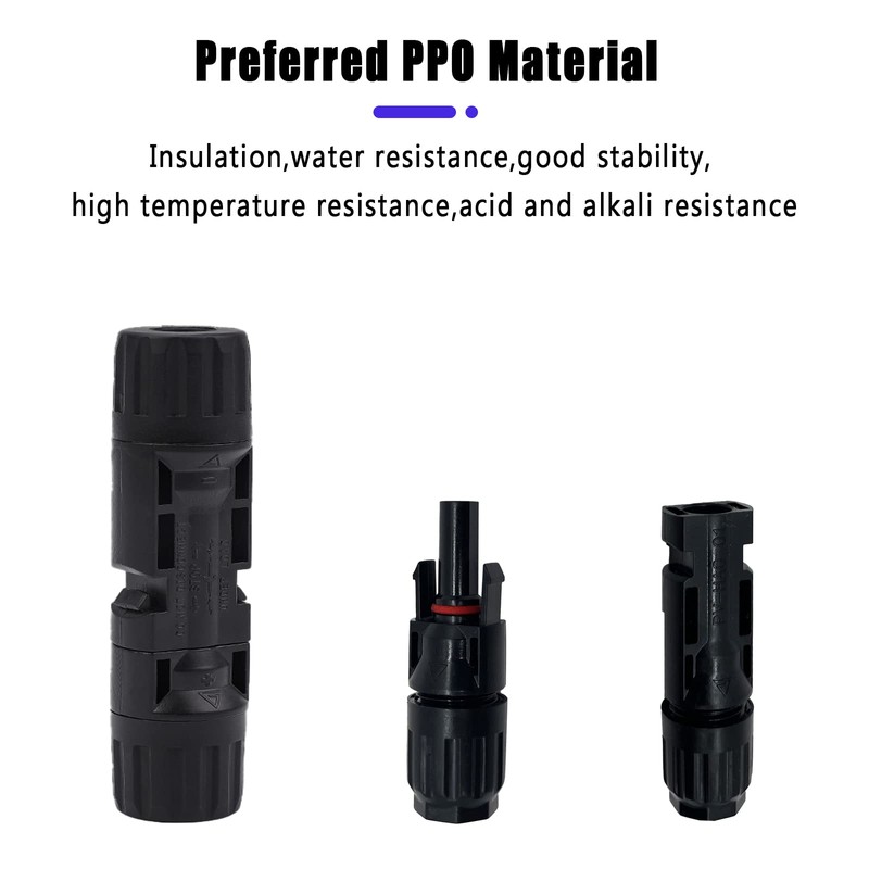 Solar Panel Connector, 5 Pairs of Solar Plugs/Female Connector for