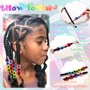 NAISKA 60Pcs Rainbow Hair Beads for Kids Girls Cross Hair