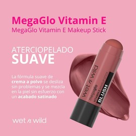Rubor en Barra Hidratante Tinta para labios y mejillas, con Vitamina E, Alta Pigmentación, Larga duración. Textura Suave,Acabado Brillante, Fácil aplicación, Blush Stick, Vegano, Libre Parabenos,multiusos rostro, mejillas y ojos.