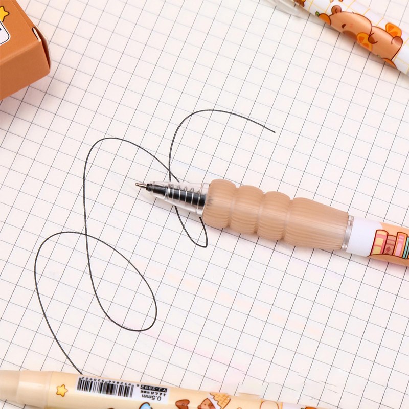 Grunlienus Capybara Pens, Cute Capybara Themed Click Pens, 0.5mm Fine