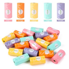 Diaper Bags Disposable for Baby, 20 Refill Rolls/300 Bags Waste Bags with Dispenser, Convenient and Quick Diaper Disposal, Rainbow