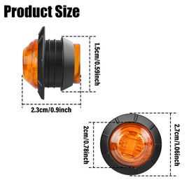 ALFU 20pcs 3/4" Round LED Trailer Side Marker Clearance Lights Front Rear Signal Marker Indicators Tail Light Waterproof for Boat Lorry Truck Pickup Bus RV Car Bus Van （Amber&Red）