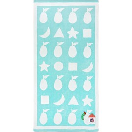 Hayashi CP433201 Compact Bath Towel, Approx. 19.7 x 39.4 inches (50 x 100 cm), Harapeko Aomushi, Shape, Blue
