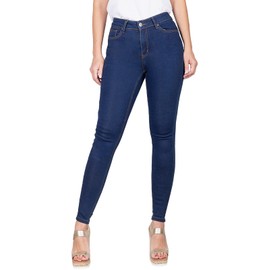 2LUV Jeans ajustados elásticos de 5 bolsillos para mujer, azul índigo, 37