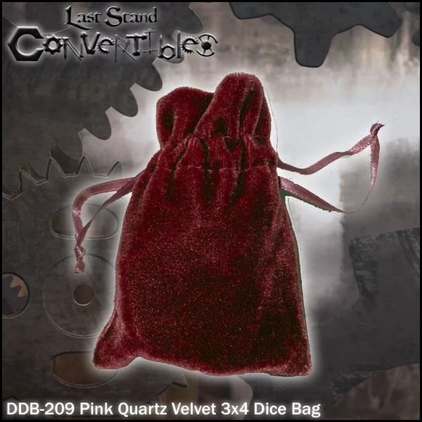 LAST STAND CONVERTIBLES - Pink Quartz Velvet 3x4 Dice Bag