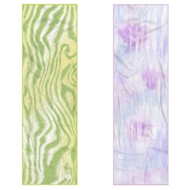 2 Pack Cooling Towel, Ice Towel for Neck, Soft Microfiber Chilly Towel Stay Cool for Sports, Yoga, Running, Gym, Workout, Biking, Camping & Outdoor Activities 40"x12", Green Wave& Lavender Mist Blooms