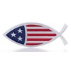 Christian Fish USA Flag Car Emblem - Made in USA