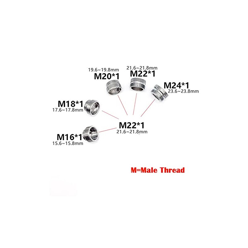 2pcs Metal Faucet Adaptor, HATOOLHA® Tap Aerator Connector Brass Thread