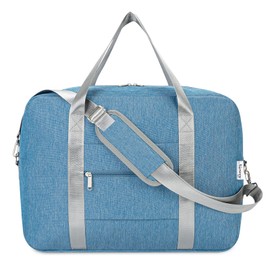Narwey Hand Luggage Bag for Airplane Foldable Travel Bag Women's Weekender Bag Sports Bag Women Men Hand Luggage Suitcase Large, navy blue, Navy Blue