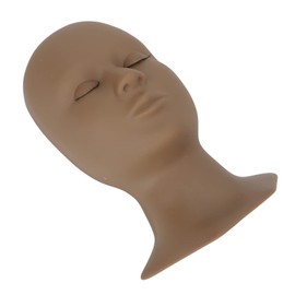 Lash Mannequin Head, Silicone Grafting Eyelash Practice Head Model with Chemical Fiber False Eyelashes, for Eyelashes, Makeup, Beauty, Face Washing, Massage Practice