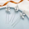 Easedaily Bride Wedding Hair Pins Silver Crystal Hair Piece Rhinetsone