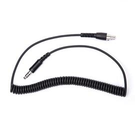 Fumei 5 PIN XLR Jack to U174 Plug Adapter 2M Coiled Cable Compatible with Helicopter Radios and XLR Headsets