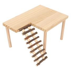 Hamster Cage Platform with Legs, Wooden Hamster Play Platform with Ladder for Hamster, Gerbil, Chinchilla