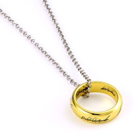 The Lord of The Rings One Ring Necklace, Gold, LRN00002, One Size, Gold, No Gemstone