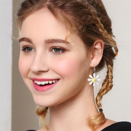 Stocking Stuffers Holiday Outfits for Women 2024 White Flower Earrings for Women Spring Earrings for Women Daisy Earrings Flower Dangle Earrings Tropical Flower Earrings Jewelry Gifts for Women Girls