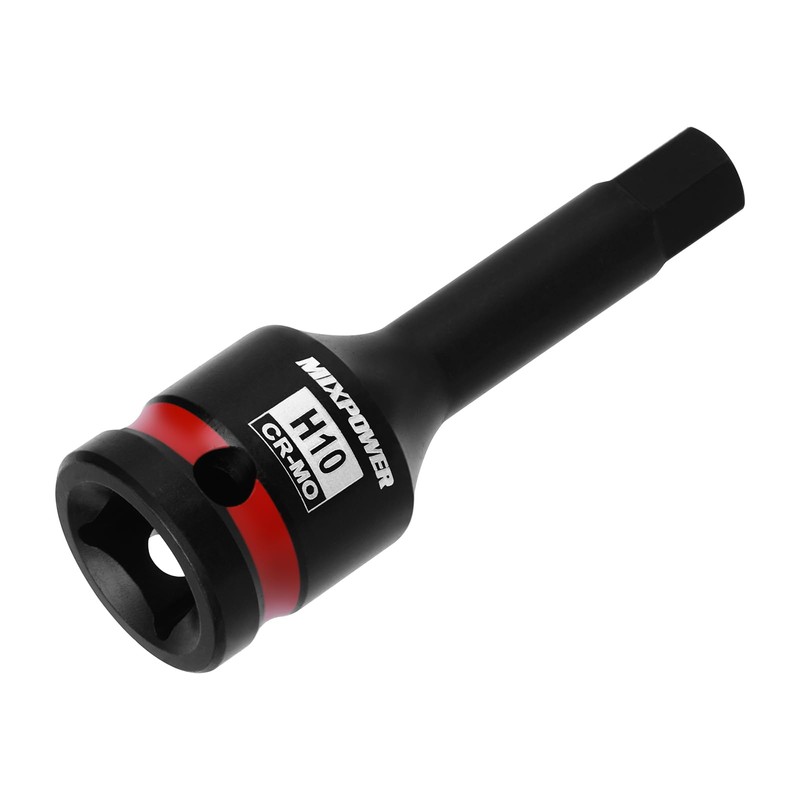 MIXPOWER 1/2" Drive 10mm Hex Impact Bit Socket, Allen Bit