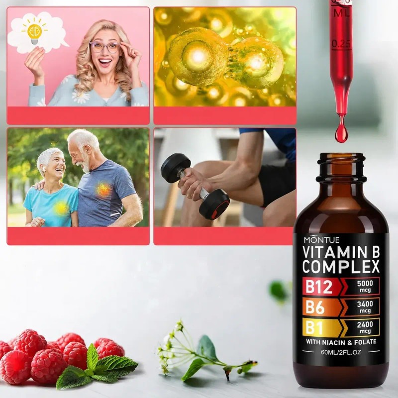 Montue Complejo De Vitamina B Líquido Con B12, B6, B1