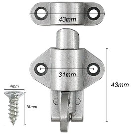 Pack of 2 Door Bolts, Window Door Lock, Automatic Door Bolt with Screws, Automatic Rebound Spring Latch Lock for Windows, Shed, Gate, Toilet, Bedroom (Silver)