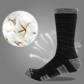 YUEDGE Men's Socks, Cotton, Antibacterial, Odor Resistant, For Sports, Outdoor Use, Trekking, Climbing, Light Grey/Medium Grey/Dark Grey/Olive Green/Dark Blue,
