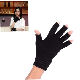 Beavorty 1Pair Moisturizing Gel Fingerless Gloves for Hand Skin Care Beauty Hydrating Gloves Black for Spa Home Care and Relaxation