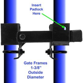 Black Chain Link Residential Strong Arm Double Gate Latch - Chain Link Double Gate Latch for 1-3/8" Gate Frames