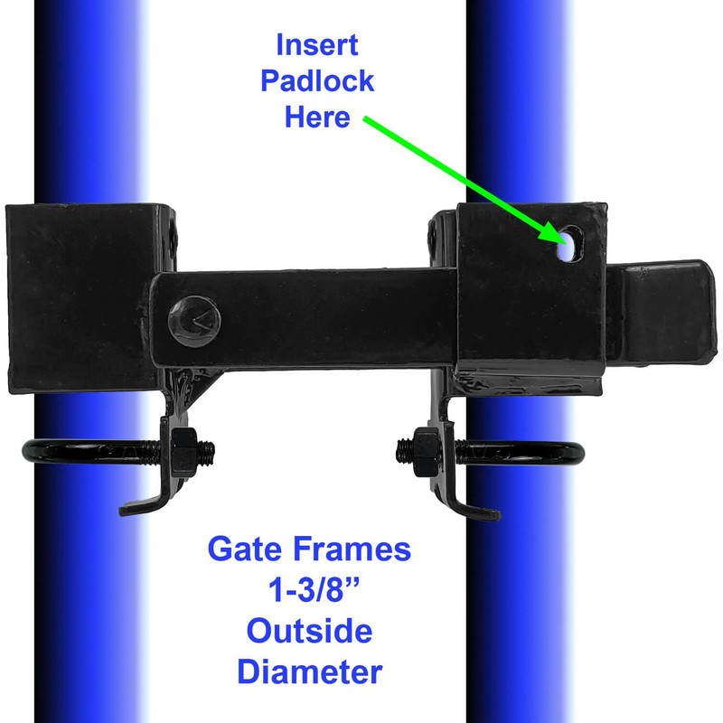 Black Chain Link Residential Strong Arm Double Gate Latch -