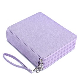 YOUNGCOL 120 Slots Colored Pencil Case Holder Large Capacity Color pencil organizer Storage (Purple)