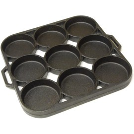 King Kooker Model CI9BPSA Cast Iron Seasoned Biscuit Pan - 9 impressions