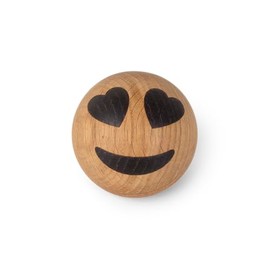 Spring Copenhagen Heart Eyes - Wooden Emoji Ball | Wooden Figure | Diameter 7 cm | Home Decoration | Nursery Jewellery | Wood (FSC Oak) | Spring Emotions Collection | Design by mencke&vagnby