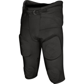 Exxact Sports Gladiator Mens Integrated Football Pants with Built-in Pads, Lightweight Ultra Flex Football Practice Pants (Black, AXL)