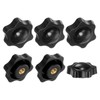 M METERXITY 6-Pack 6 Star Knobs, 1/4"-20 Female Thread 1.5"(38mm)