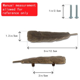 6packs Feather Drawer Knob Pull Handle Cabinet Drawer Handle Dresser Closet Handle Zinc Alloy Kitchen Furniture Drawer Pulls Bronze Cabinet Handles