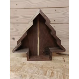 Unbranded Walnut Christmas Tree Dish, Candy Dish, Cookie Dish, Snack Bowl, Decoration