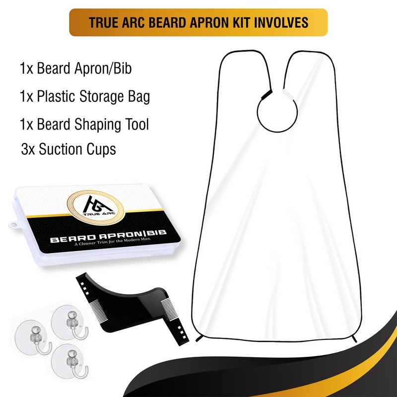 True Arc Beard Bib Apron, Hair Catcher for Men Shaving