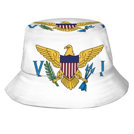 US Virgin Islands Flag Bucket Hat for Women Men US Virgin Islands Fisherman Hats Outdoor Summer Sun Protection Travel Hiking Caps