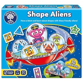 Orchard Toys Shape Aliens Game, Space themed Board Game, Family Fun, Family Game, Perfect for Kids Age 3-6