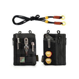 VIPERADE VE16R EDC Pouch Small EDC Organiser Tool Bag with 7 Pockets, EDC Organiser Bag for Men, Small Multitools Organiser Pouch with Shoulder Strap, Small EDC Pocket Pouch