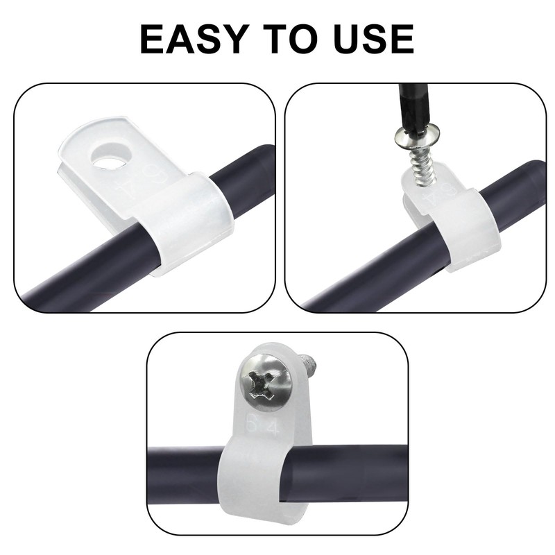Waziaqoc 200 Pcs 1/4 Inch Rope Light Clips, Nylon R-Style