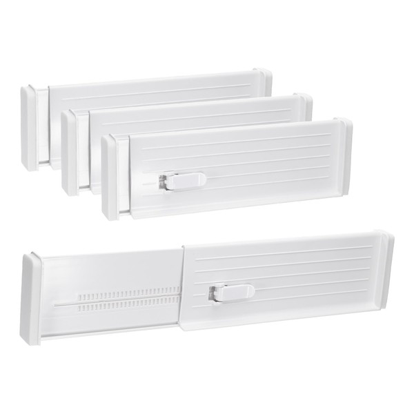 sourcing map 4 Pcs Plastic Drawer Dividers Organizer 11"-18" Adjustable