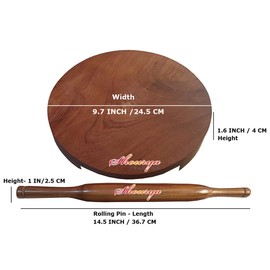 Satre Online And Marketing Circular Board with Rolling pin set of 2,Wooden Belan Chakla,Wooden Belan Chapati (Roti) maker,Wooden Polpat with Belan