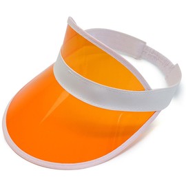 AYNKH Neon Sun Visor Hats Party Accessories Unisex Retro 80s Pub Golf Visor Fancy Dress for Women Men Beach Sports Carnival Bar Party, orange, Unit size