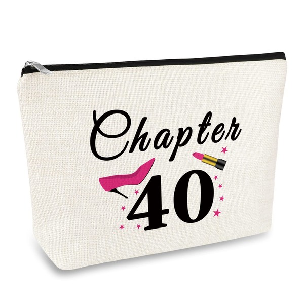 40th Birthday Gifts Women Makeup Bag 40 Year Old Birthday Gifts for Mom Wife Friend Sister Her Colleague Coworker Aunt Cosmetic Bag 1982 Birthday Gifts for Women Travel Toiletry Bag Pouch