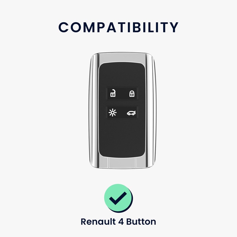 kwmobile Key Cover Compatible with Renault 4 Button Car Key
