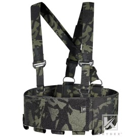 KRYDEX Concealed Carry Low-Vis Ready Chest Rig Elastic Cummerbund Black MC Camo