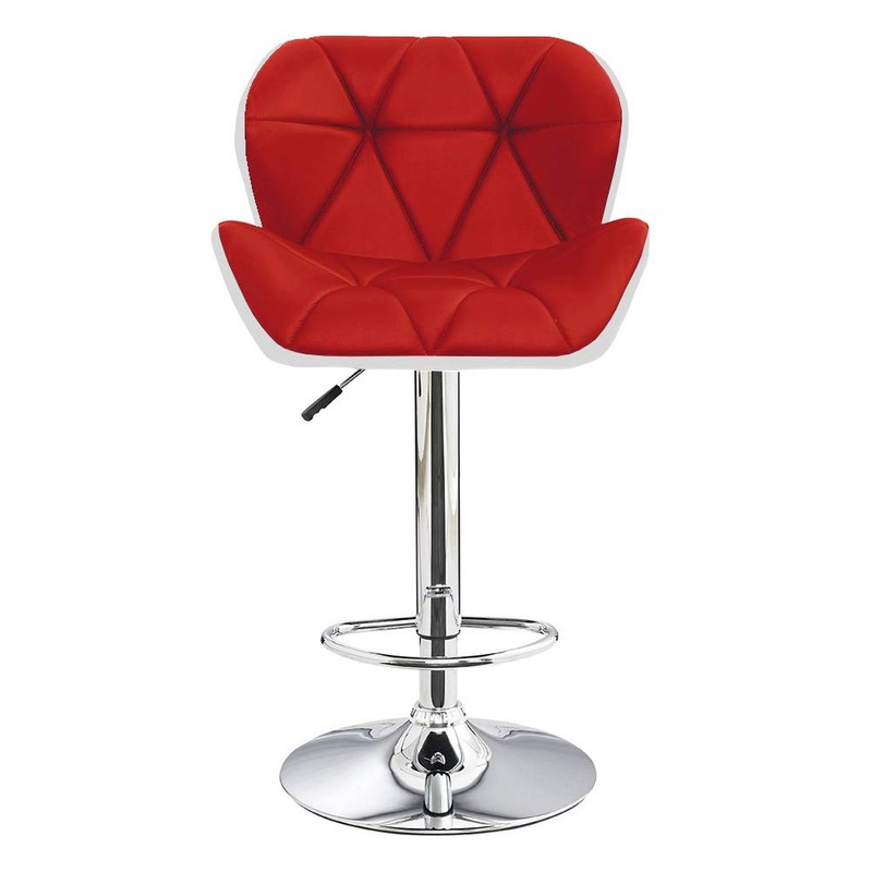 Modern Home Spyder Contemporary Adjustable Height Barstool/Bar Chair (White/Red)